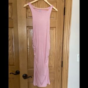 Stem Stripe Ruched Midi Dress